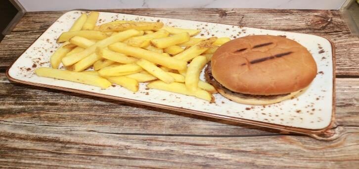 Beef Burger and Chips